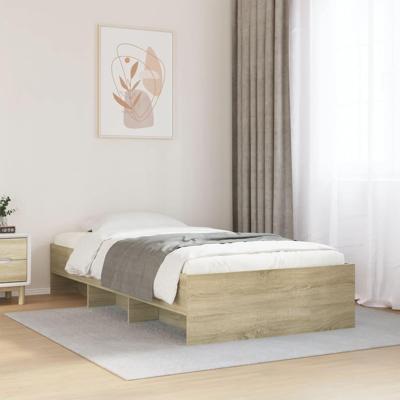 Bedframe zonder matras hout sonoma eikenkleurig 75x190 cm