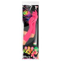 Handschoenen lang neon roze - thumbnail