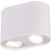 LED Plafondlamp 2-lichts GU10 Fitting Rechthoek - Mat Wit Aluminium - thumbnail