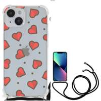 iPhone 14 Doorzichtige Silicone Hoesje Hearts - thumbnail