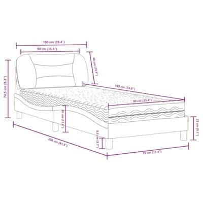 Bed met matras kunstleer zwart 90x190 cm