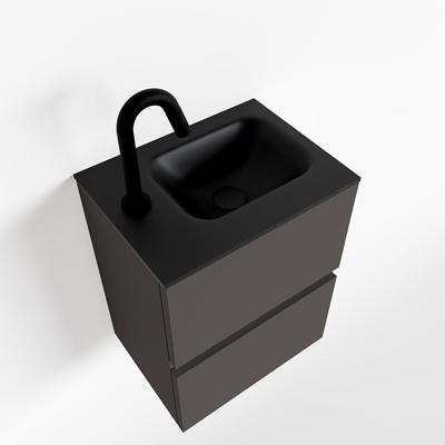MONDIAZ ADA 40cm toiletmeubel dark grey. LEX wastafel urban links 1 kraangat