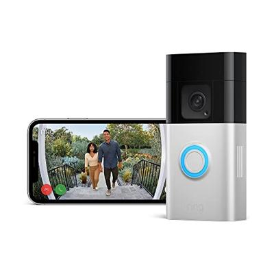 ring Video Doorbell Plus Video-deurintercom via WiFi Nikkel (mat), Zwart