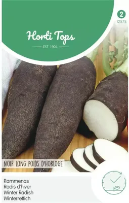 Zaden Rammenas Poids D'Horloge Type Lange Zwarte Hortitops - Hortitops Zaden Rammenas Poids D'Horloge Type Lange Zwarte Hortitops - Hortitops