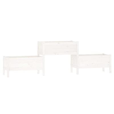 Plantenbak 245,5x44x75 cm massief grenenhout wit