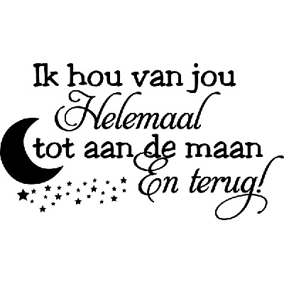Ik hou van jou met maan - Muursticker Ik hou van jou met maan - Muursticker