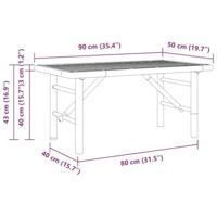 Salontafel Bruin 90 x 50 x 43 cm Bamboe - thumbnail