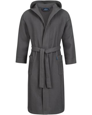 Morgenstern Morgenstern badjas Andrea wafelstof met Capuchon 120cm Antraciet L Morgenstern Morgenstern badjas Andrea wafelstof met Capuchon 120cm Antraciet L