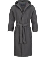 Morgenstern Morgenstern badjas Andrea wafelstof met Capuchon 120cm Antraciet L - thumbnail