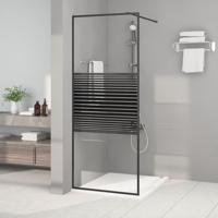 VidaXL Inloopdouchewand 80x195 cm transparant esg-glas zwart - thumbnail