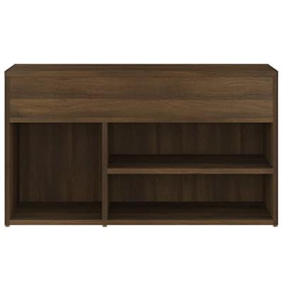 Schoenenbank 80x30x45 cm bewerkt hout bruineikenkleurig Schoenenbank 80x30x45 cm bewerkt hout bruineikenkleurig