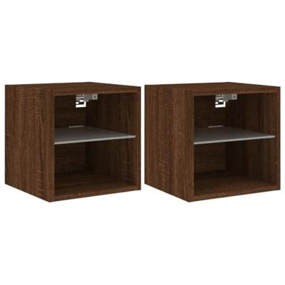Tv-wandmeubels met LED 2 st 30x28,5x30 cm bruineikenkleurig