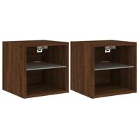 Tv-wandmeubels met LED 2 st 30x28,5x30 cm bruineikenkleurig - thumbnail