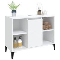 Wastafelkast 80x33x60 cm bewerkt hout wit - thumbnail