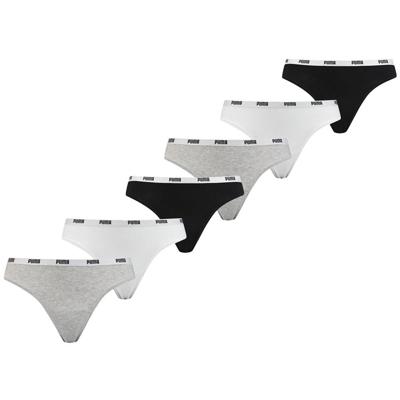 Puma String Dames Zwart/Wit/Grijs 6-Pack-XL