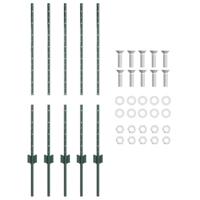 VidaXL Afrasteringspaal 5 pcs groen 140 cm staal - thumbnail