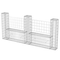 VidaXL Gabion mand u-vormig 240x20x100 cm staal - thumbnail