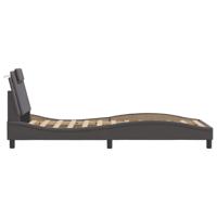 Bedframe met hoofdbord kunstleer grijs 100x200 cm - thumbnail