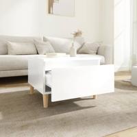 Bijzettafels 2 st 50x46x35 cm bewerkt hout hoogglans wit - thumbnail