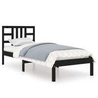 Bedframe massief hout zwart 75x190 cm - thumbnail