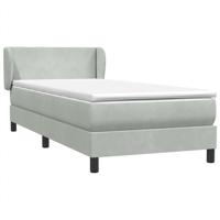Boxspring met matras fluweel lichtgrijs 80x220 cm - thumbnail