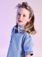 Fleurs-print sjaal voor meisjes ecru - thumbnail