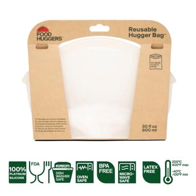 Food Huggers Herbruikbare bewaarzak - 900ml - clear - thumbnail