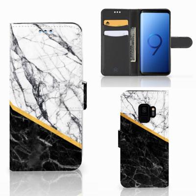 Samsung Galaxy S9 | Bookcase | Marmer Wit Zwart - Origineel Cadeau Man