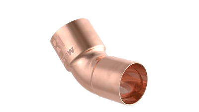 Kirchhoff Koperbocht 45°, blank, 12 mm, 1 socket (5040) - 989141017