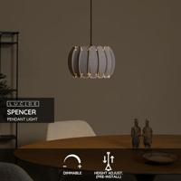 Lucide SPENCER - Hanglamp - Ø 30 cm - 1xE27 - Grijs - thumbnail