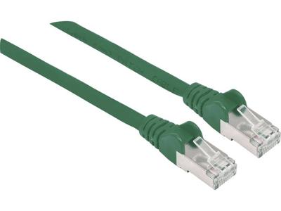 Intellinet 741026 RJ45 Netwerkkabel, patchkabel CAT 6A S/FTP 7.50 m Groen Folie afscherming, Afscherming gevlochten, Afgeschermd, Halogeenvrij 1 stuk(s)