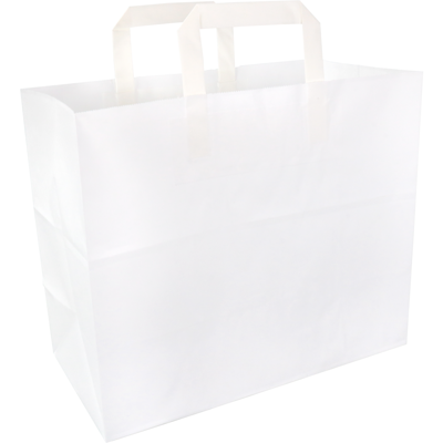 Tas | Papier | platte handgreep | 32x 16x27cm | draagtas | wit | 250 stuks