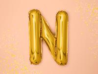 Folieballon Goud Letter &apos;N&apos; - 35cm - thumbnail