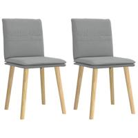 Eetkamerstoelen 2 st stof lichtgrijs - thumbnail
