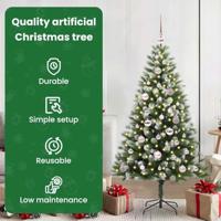 VidaXL Kunstmatige scharnierkerstboom met bedekte sneeuw 150 cm - thumbnail