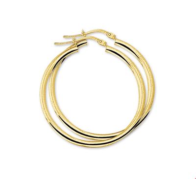 TFT Creolen Ronde Buis Geelgoud Glanzend 2.5 mm x 35 mm