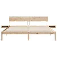 Bedframe met nachttafels Bruin 180 x 200 cm Massief grenenhout - thumbnail