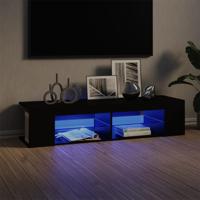 Tv-meubel met LED-verlichting 135x39x30 cm zwart - thumbnail