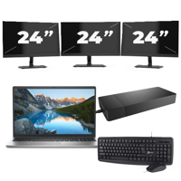 Dell Inspiron 15 3525 - AMD Ryzen 7 5825U - 15 inch - 16GB RAM - 256GB SSD - Windows 11 Home + 3x 24 inch Monitor - thumbnail