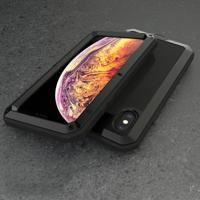 Waterdichte stofdichte schokbestendige aluminiumlegering + gehard glas + siliconen case voor iPhone XS Max (zwart) - thumbnail