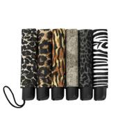 Impliva Falconetti paraplu opvouwbaar mini size dierenprint assorti - thumbnail