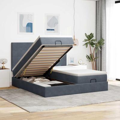 Ottoman bed met matrassen en LED's 180x200cm fluweel