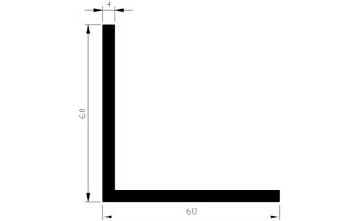 Hoekprofiel alu brute 60x60x4mm