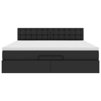 Ottoman bed met matras 120x200cm kunstleer zwart