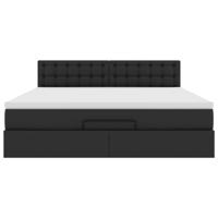 Ottoman bed met matras 120x200cm kunstleer zwart - thumbnail