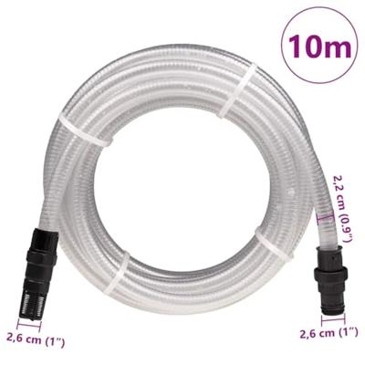 VidaXL Zuigslang met pvc koppelingen 1,1'' 10 m pvc transparant