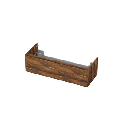 INK - Onderkast 1 Lade Greeploos met Houten Keerlijst - 1200x450x350 Mm - Noten
