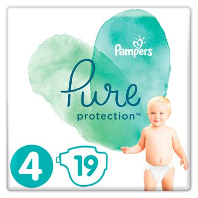 Pampers Pure Protection Maat 4, 19 Luiers, 9-14kg Pampers Pure Protection Maat 4, 19 Luiers, 9-14kg