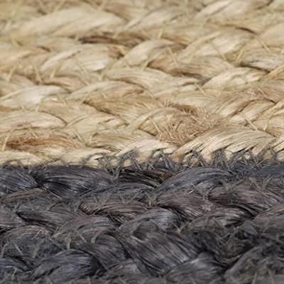 VidaXL Vloerkleed handgemaakt met donkergrijze rand 120 cm jute