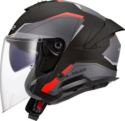 LS2 jethelm "of618 verso ii air" helmets of618 verso i air black/red gr. l